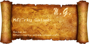 Márky Galamb névjegykártya